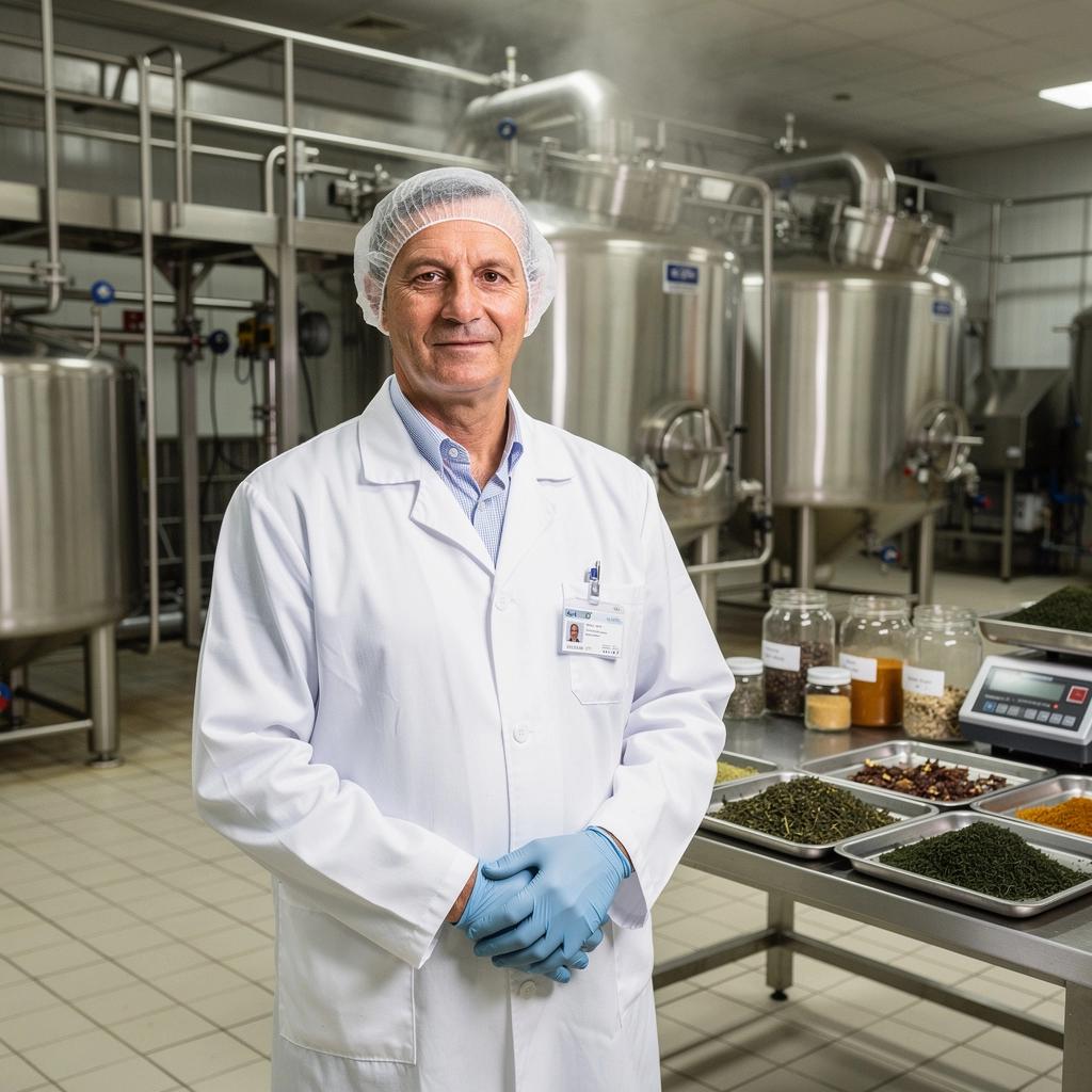 Vaizdas su žmogumi, geriančiu mėlynųjų spanguolių arbatą gamtoje