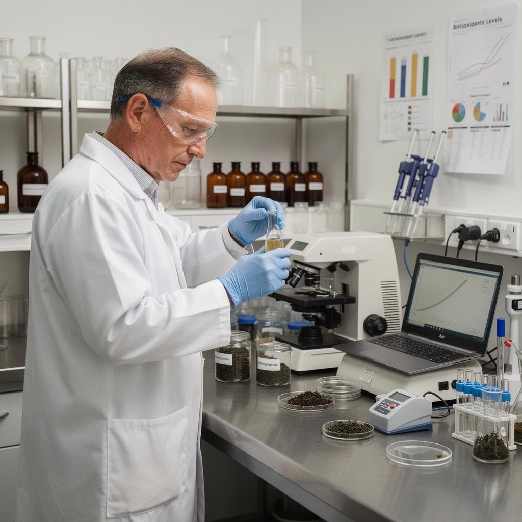 Mėlynųjų spanguolių arbatos infuzijos procesas stikliniame inde